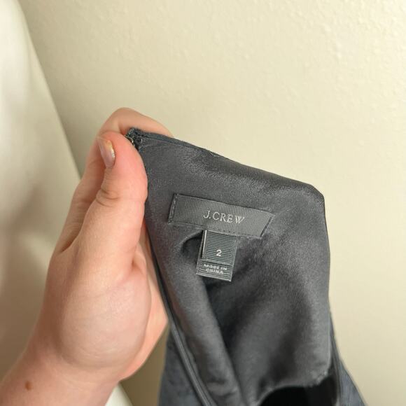 J. Crew Sleeveless Jacquard Eyelet Fit & Flare Dress Black Size 2 #C9228 - Picture 3 of 14